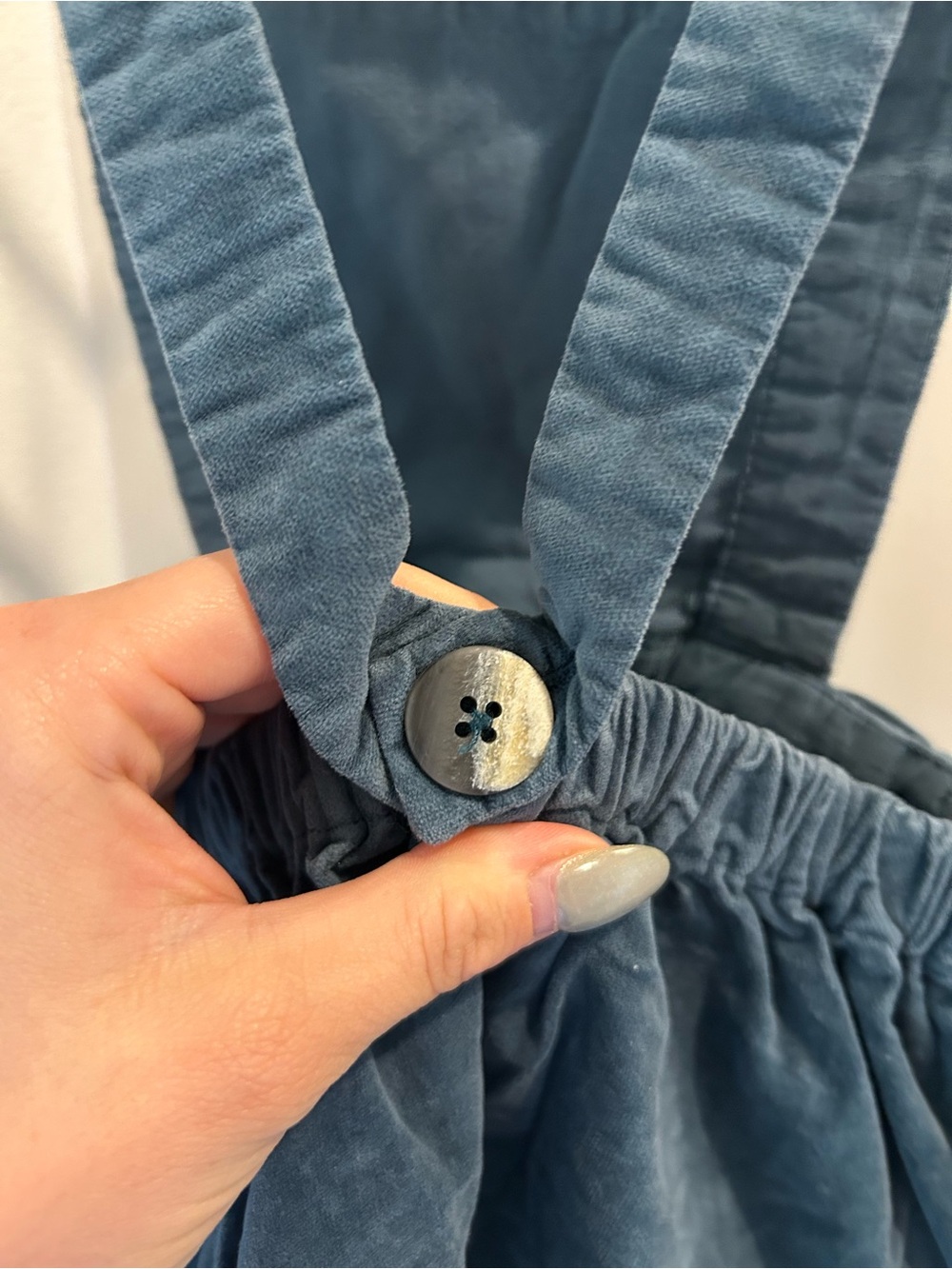 Zara Girls Blue Green Velvet Corduroy Jumper Dress - Picture 5 of 6